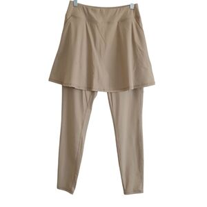 NEW LouKeith Skirted Leggings Women's Small Tan Neutral Modest Athletic Pockets